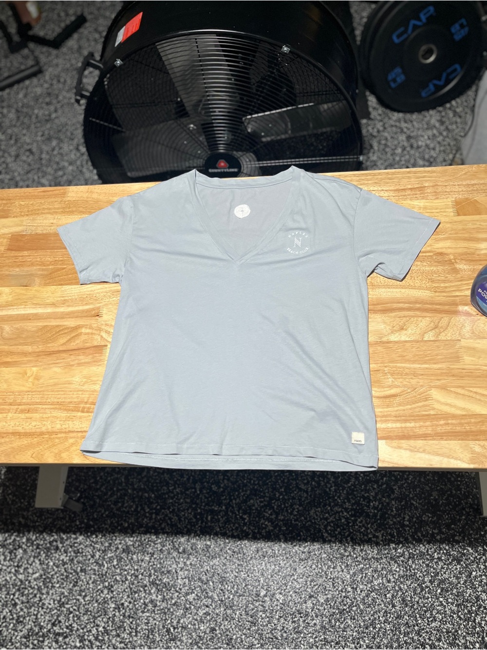 Vuori Naples Beach Club Tee Small Coastal Quiet Luxury Athleisure Gray Cotton - Picture 10 of 11